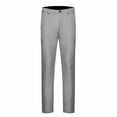 thumbnail image 1 of qolati Men Stretch Dress Pants Slim Fit Skinny Suit Pants Stretch Work Pant Straight Leg Front Pockets Flat-Front Business Trousers, 1 of 3