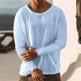 thumbnail image 1 of qolati Men's Basic Long Sleeved T-Shirt Classic Fit Crew Neck Muscle Tops Casual Lightweight Solid Color Fitness Workout Shirts, 1 of 5