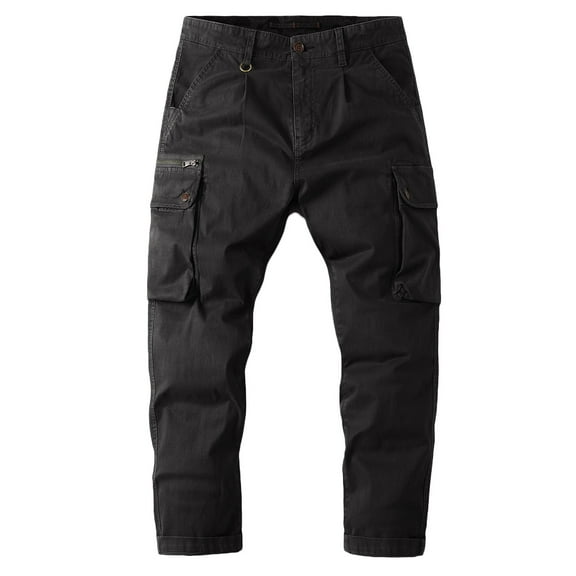 qolati Men's Casual Cargo Pants Casual Workout Joggers Stretch Sweatpants Hiking Outdoor Straight Leg Work Pants with Multi Pockets