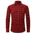 thumbnail image 1 of qolati Men's Casual Plaid Shirt Lightweight Stylish Long Sleeve Button Down Checked Shirts Fall Winter Classic Fit Business Work Blouse, 1 of 2