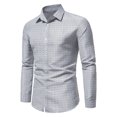 thumbnail image 1 of qolati Men's Dress Shirts Elegant Long Sleeve Buttons Down Henleys Blouse Classic Fit Business Formal Shirts, 1 of 4