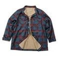 thumbnail image 1 of qolati Men's Flannel Shirt Jacket with Sherpa Lined Long Sleeve Plaid Coat Button Down Fleece Thick Outwear Winter, 1 of 6