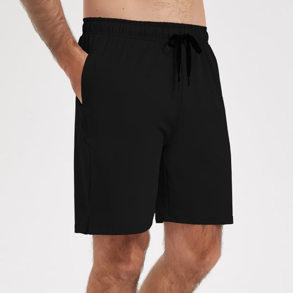 qolati Men's Gym Workout Shorts Drawstring Elastic Waist Summer Casual Shorts Quick Dry Athletic Running Shorts with Pockets Black XXXL