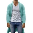 thumbnail image 1 of qolati Men's Long Cardigan Sweater Casual Open Front Shawl Collar Knitted Cardigans Long Sleeve Sweaters Outwear, 1 of 5
