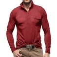 thumbnail image 1 of qolati Men's Long Sleeve Henleys Shirts Casual Cotton Front Placket Work T-Shirt Long Sleeve Button Down Business Golf Blouse, 1 of 6