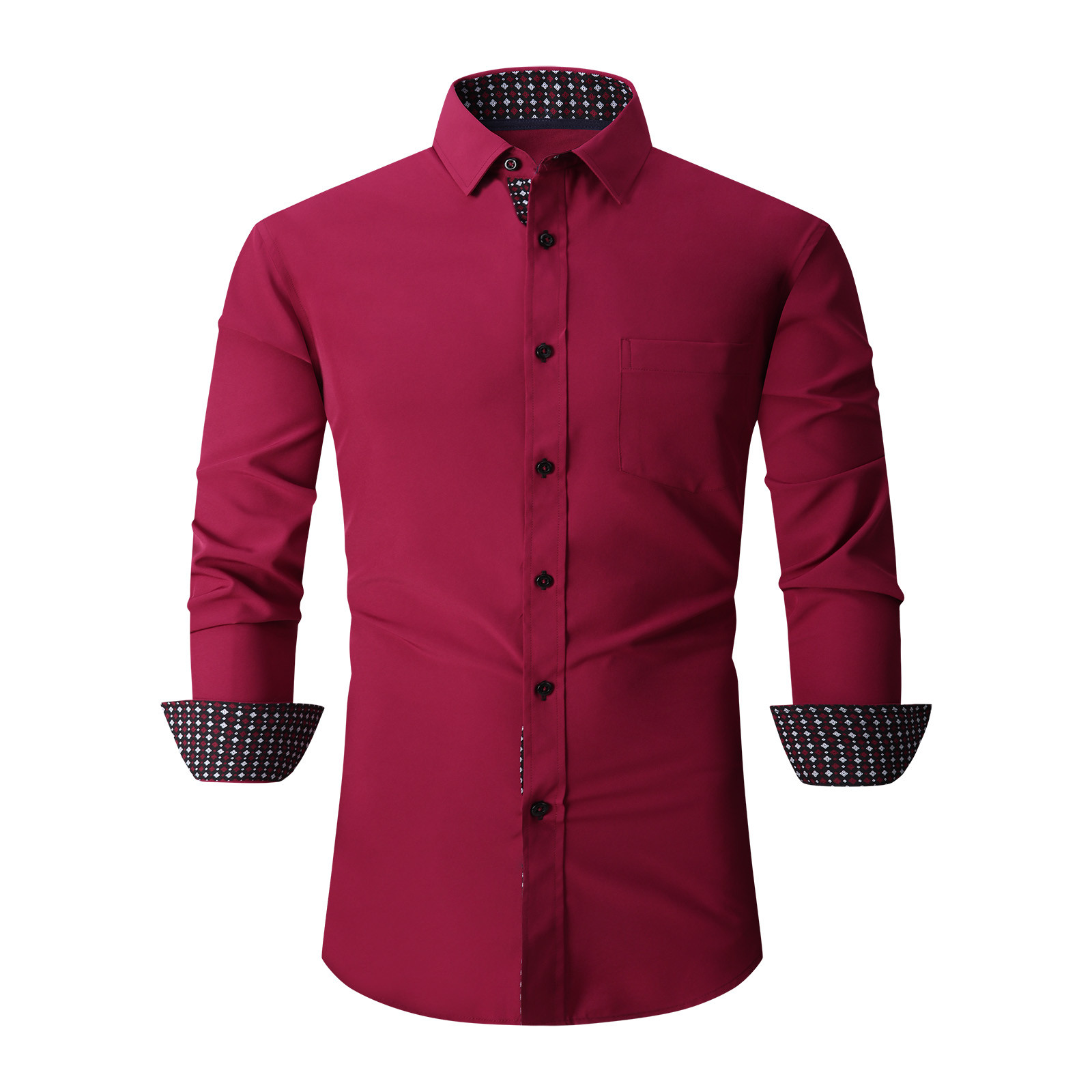 qolati Men's Muscle Fit Dress Shirts Casual Henleys Long Sleeve Formal