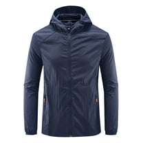qolati Men's Packable Rain Jackets Waterproofs Sun Protection Jacket with Hood Lightweight Raincoat Windbreaker for Cycling Golf Travel