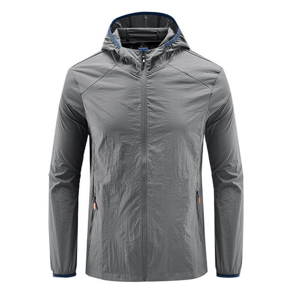 qolati Men's Packable Rain Jackets Waterproofs Sun Protection Jacket with Hood Lightweight Raincoat Windbreaker for Cycling Golf Travel