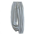 thumbnail image 1 of qolati Men's Pajama Pants Comfy Soft Plaid Sleepwear Lounge Pants Elastic Waist Stretch Loose Fit PJs Bottoms Home Yoga Pants, 1 of 3