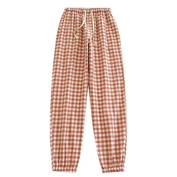 qolati Men's Pajama Pants Comfy Soft Plaid Sleepwear Lounge Pants Elastic Waist Stretch Loose Fit PJs Bottoms Home Yoga Pants