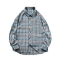 thumbnail image 1 of qolati Men's Plaid Flannel Shirts Casual Long Sleeve Regular Fit Button Down Shirts 2024 Fashion Streetwear Checkered Work Blouse, 1 of 7