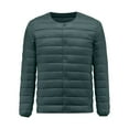 thumbnail image 1 of qolati Men's Puffer Jacket Solid Color Cotton Down Quilted Jacket Long Sleeve Button Down Warm Winter Coat, 1 of 7