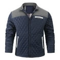 thumbnail image 1 of qolati Men's Quilted Down Jacket Fall Winter Plaid Lined Coat Lightweight Business Causal Bomber Jacket, 1 of 3