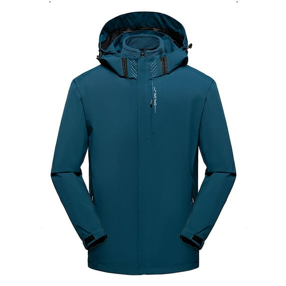 qolati Men's Ski Jacket 3 in 1 Waterproofs Winter Rain Jacket Snow Jackets Windproof Hooded with Inner Warm Fleece Coat for Hiking Travel