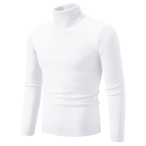 qolati Men's Slim Fit Mock Turtleneck Bigs and Talls Long Sleeve Pullover Sweater Casual Basic Knitted Thermal Sweaters with Ribbings Edge
