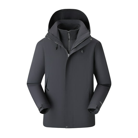 qolati Men's Winter Ski Jacket 3 in 1 Mountain Snow Waterproofs Coat Zip Up Warm Windbreaker Snowboard Jacket Parka with Hooded