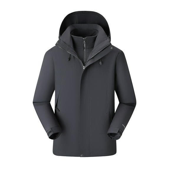 qolati Men's Winter Ski Jacket 3 in 1 Mountain Snow Waterproofs Coat Zip Up Warm Windbreaker Snowboard Jacket Parka with Hooded