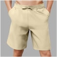 thumbnail image 1 of qolati Men's Workout Gym Shorts Drawstring Athletic Shorts Lightweight Summer Training Short Pants with Pockets Beige XXXL, 1 of 8