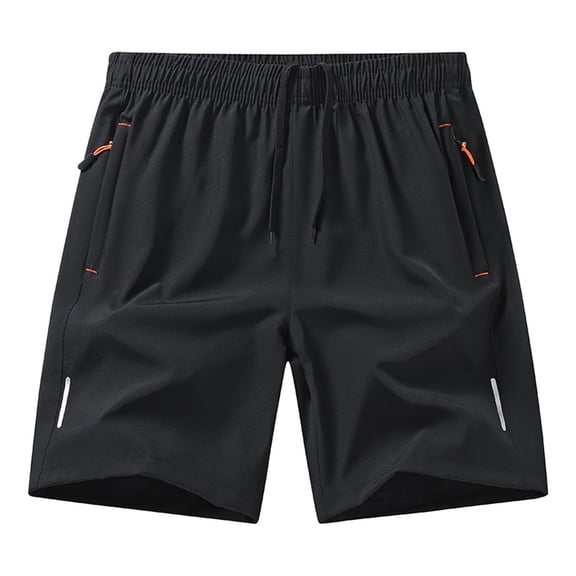 qolati Mens Athletic Running Shorts with Zipper Pockets Quick Dry Drawstring Elastic Waist Workout Shorts Lightweight Gym Workout Basketball Shorts, 1 Pack Black S
