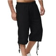 thumbnail image 1 of qolati Mens Cargo Shorts Long Capri Below The Knee Shorts 3/4 Classic Fit Straight Hiking Work Shorts with Pockets, 1 of 6