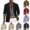 thumbnail image 1 of qolati Mens Casual Blazer Jackets Long Sleeve Lapel Buttons Open Front Sports Jacket Luxury Fit Lightweight Business Blazer, 1 of 6