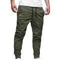 thumbnail image 1 of qolati Mens Casual Joggers Pants Cotton Drawstring Chino Cargo Pants Hiking Outdoor Athletic Twill Track Sweatpants, 1 of 6