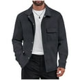 thumbnail image 1 of qolati Mens Casual Shirt Jacket Long Sleeve Button Lapel Shacket Jackets Oversized Textured Jacquard Comfy Cargo Shirts Coat S-3XL, 1 of 9