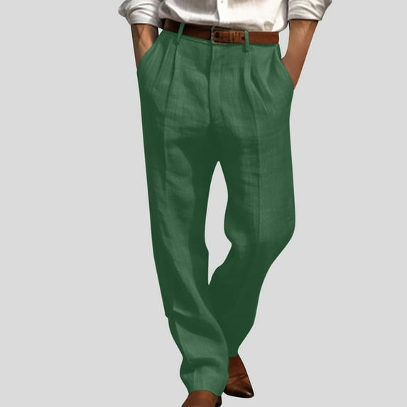 qolati Mens Dress Pants Straight Leg Pleat Front Casual Suit Pants with Pockets Plain Classic Fit Work Office Business Lounge Trouser Slacks XL