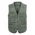 thumbnail image 1 of qolati Mens Fishing Vest Lightweight Casual Outdoor Work Zipper Cargo Jacket Plus Size Sleeveless Travel Photo Vest Coat with Multi Pockets Sizes XL-5XL, 1 of 7
