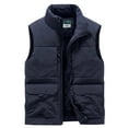thumbnail image 1 of qolati Mens Fleece Lined Puffer Vest Casual Solid Color Zip Up Sleeveless Lightweight Jacket Winter Thicken Warm Outdoor Outwear, 1 of 9