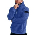 thumbnail image 1 of qolati Mens Fuzzy Sherpa Hoodies Quarter Zip Pullover Long Sleeve Hooded Sweatshirts Winter Fall Fleece Sweater Outwear with Kangas Pocket, 1 of 7