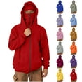 thumbnail image 1 of qolati Mens Hoodies with Face Mask Casual Long Sleeve Zip Up Ski Mask Jacket Double Hooded Sweatshirt Solid Color Windproofs Athletic Coat with Pockets, 1 of 8