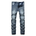 thumbnail image 1 of qolati Mens Jeans Classic Cut Straight Fit Denim Pants Casual Fall Cotton Stretch Hip Hop Work Trousers Jeans Pant, 1 of 6