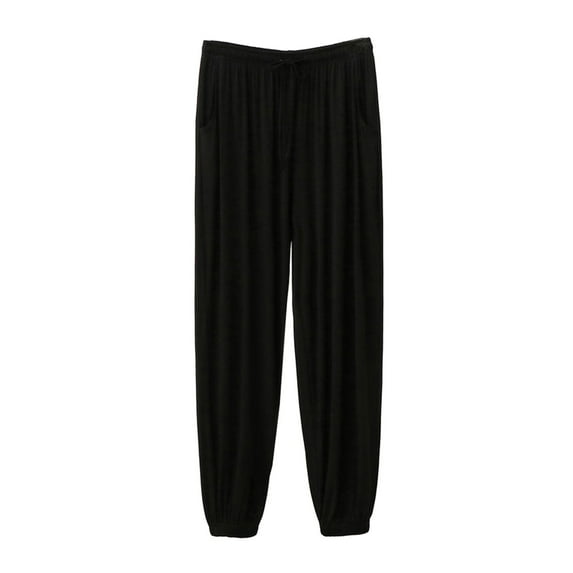 qolati Mens Jogger Sweatpants Soft Comfy Stretchy Pjs Bottoms Casual Straight Wide Leg Pajama Pants Loungewear