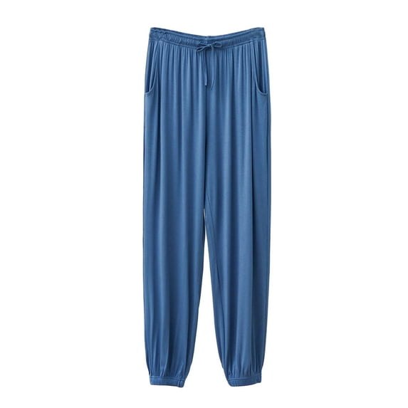 qolati Mens Jogger Sweatpants Soft Comfy Stretchy Pjs Bottoms Casual Straight Wide Leg Pajama Pants Loungewear