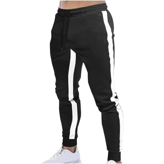 qolati Mens Joggers Sweatpants with Zipper Pockets Basic Slim Fit Workout Athletic Track Pants Casual Elastic Waistband Running Gym Training Trousers