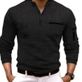 thumbnail image 1 of qolati Mens Long Sleeve Henleys Shirt Classic 1/4 Zipper Stand Collar Golf Shirts Casual Muscle Fitted Business Work Blouse Tops, 1 of 1