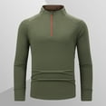 thumbnail image 1 of qolati Mens Long Sleeve Quarter Zip Shirts Sun Protection Pullover Slim Fit Mock Neck Basic T-Shirt UPF 50+ Rash Guard Running Lightweight Golf Shirt Sizes S-4XL, 1 of 9