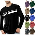 thumbnail image 1 of qolati Mens Long Sleeve T-Shirts Spring Fall Casual T Shirts for Man Color Block Lightweight Soft Breathable Basic Tee Shirts Green L, 1 of 4