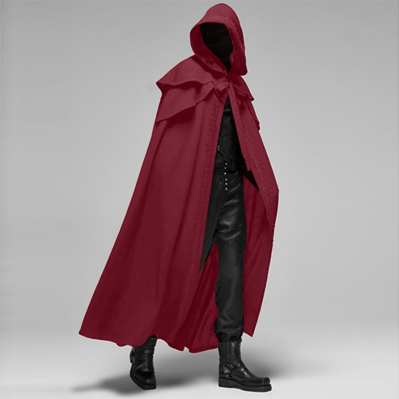 qolati Mens Medieval Cape Cloak with Hood Halloween