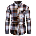 thumbnail image 1 of qolati Mens Plaid Long Sleeve Shirts Classic Button Down Shirt Jacket Tops Regular Fit Casual Business Dress Shirts, 1 of 7