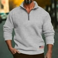 thumbnail image 1 of qolati Mens Quarter Zip Pullover Casual Long Sleeve Fleece Sweatshirt Oversized Mock Neck Golf Work Sweater with Pocket, 1 of 6
