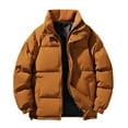 thumbnail image 1 of qolati Mens Quilted Puffer Jacket Winter Warm Windbreaker Lightweight Coat Long Sleeve Zip Up Puffy Jacket Outwear, 1 of 6