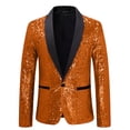 thumbnail image 1 of qolati Mens Shiny Sequins Blazer Casual Lightweight Suit Jacket Stylish Tuxedo for Disco Ball Holiday Party Cocktail WeddingSizes S-2XL, 1 of 3
