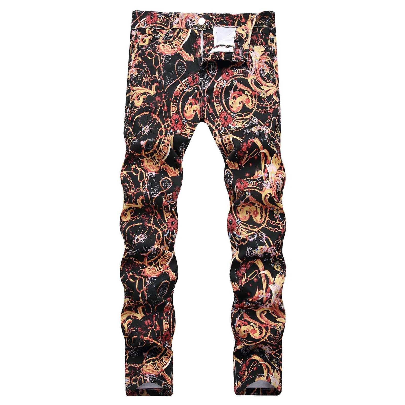 qolati Mens Stacked Jeans Slim Fit Ripped Destroyed Straight
