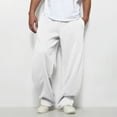thumbnail image 1 of qolati Mens Sweatpants Athletic Gym Workout Running Joggers Fall Elastic Waist Plain Open Bottom Sweat Pant with Pockets White XL, 1 of 7