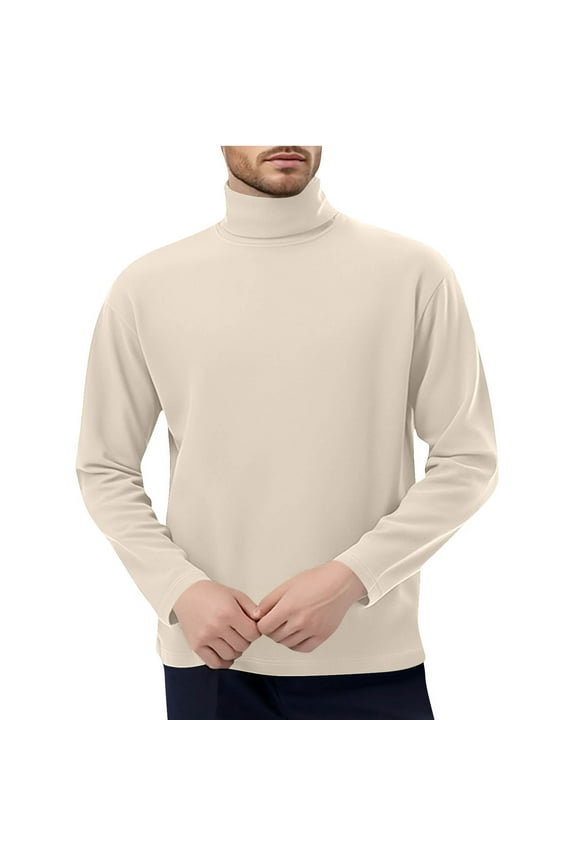 Mens Turtleneck Shirts Casual Long Sleeve Pullover Tops Lightweight Mock Neck Undershirt Sweater Stretchy Basic Slim Fit Tees Shirt Sizes S-3XL