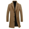 thumbnail image 1 of qolati Mens Wool Blends Trench Coat Single Breasted Notch Lapel Overcoat Mid-Length Classic Pea Top Coat Warm Winter Outwear, 1 of 6