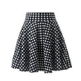 thumbnail image 1 of qolati Mini Skirt for Women Basic Versatile Stretchy Flared Casual Skater Skirt 2024 Trendy Plaid Print Pleated Short A-Line Skirts, 1 of 2