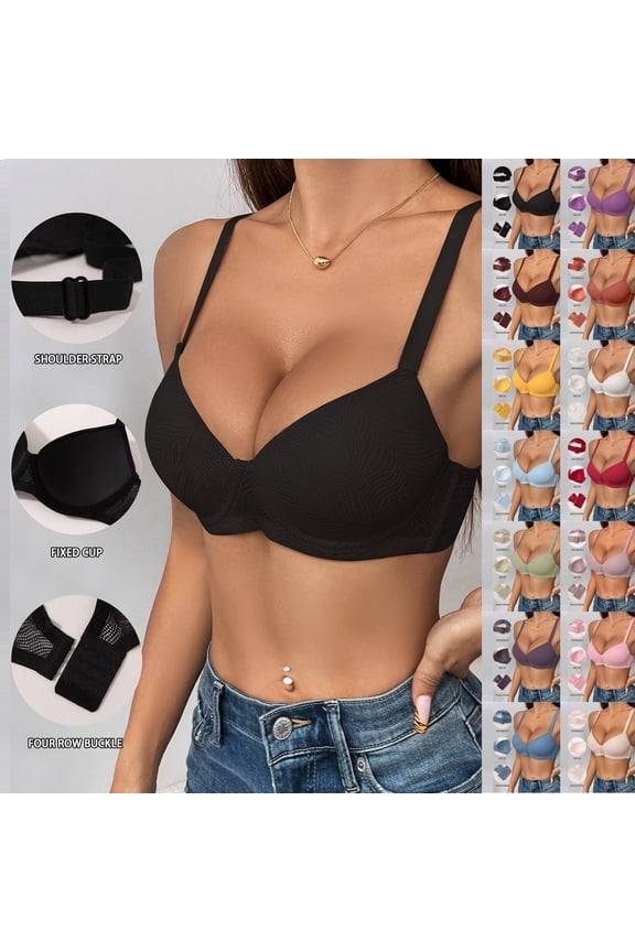 Minimizer Bras for Women Full Coverage Underwire Push Up Bras Smoothing Support Everyday Comfort T Shirts Bras,Red,XXL